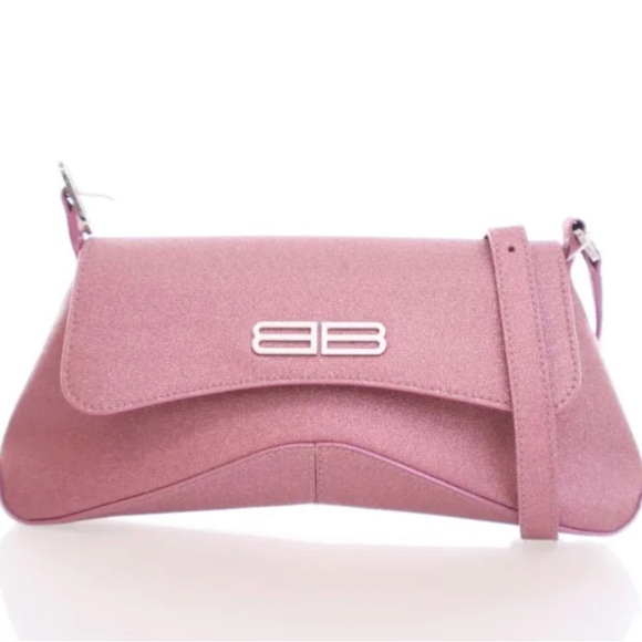 Balenciaga Adjustable Strap Pink Sparkle Shoulder Bag - Picture 7 of 9